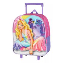 Mochila Barbie Escolar Infantil Pink Com Rodinhas Luxcel