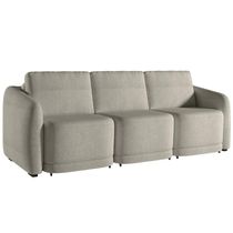 Sofá Cama para Sala de Estar 3 Lugares 276cm Montserrat K01 Bouclê Bege - Lyam Decor