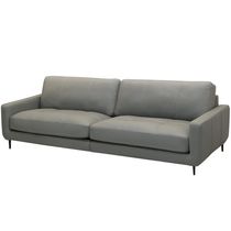 Sofá 3 Lugares Para Sala Living Industrial 210cm Ávila L06 Couro Cinza Claro - Lyam Decor