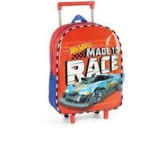 Mochila Escolar De Rodinhas Hot Wheels Vermelho Luxcel