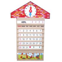 Calendário Relógio Brinquedo Educativo Pedagógico - 1060 - CARLU BRINQUEDOS