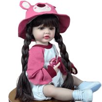 Boneca Bebe Reborn Ursa Rosa 55cm Suzy Lançamento