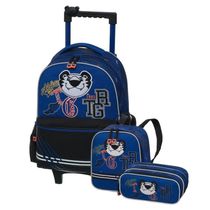 Kit Mochila De Rodinha Tigor Varsity +Lancheira +Estojo