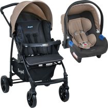 Carrinho de Bebe com Bebe Conforto Burigotto Ecco CZ Bege