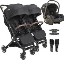 Carrinho para Gemeos com Bebe Conforto Kiddo Sprint II Preto