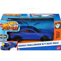 Hot Wheels Pull-Back Speeders Muscle Mania - Dodge Challenger R/T Scat Pack Escala 1:43