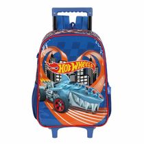 Mochila de Rodinhas Infantil - Hot Wheels - Shark Azul - Luxcel