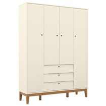 Guarda Roupa Infantil 4 Portas Unique Off White Eco Wood - Matic