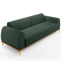 Sofá 04 Lugares Para Sala de Estar Kiev 260 cm D02 Linho Verde Musgo C-117 - Lyam Decor