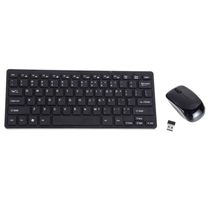 Kit Teclado e Mouse Wireless sem Fio Teclas Slim Preto