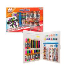 Kit Escolar Estojo para Desenhos Canetinhas e Lápis 68 Peças Hero Squad