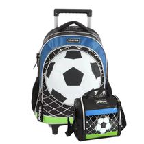 Mochila De Rodinha Escolar Futebol + Lancheira Térmica - Up4you