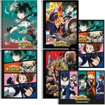 Kit 5 Caderno Espiral My Hero Academia + 1 Caderno Desenho