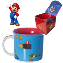 Caneca Super Mario Bros 350mL Zona Criativa Cerâmica Original Game Nintendo Presente Geek