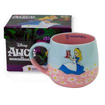 Caneca Maggie Alice In Wonderland Floral Em Cerâmica 400mL Original, Zona Criativa, Xícara De Café