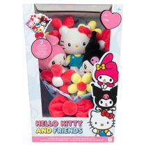 Buquê De 30Cm Com 3 Pelúcias Removíveis - Hello Kitty