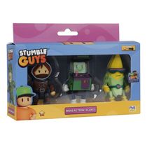 Stumble Guys Série 2 - Pack com 3 Figuras - Stabby Kate, Stumblebot Mk3 e Dusk Dragon - Multikids