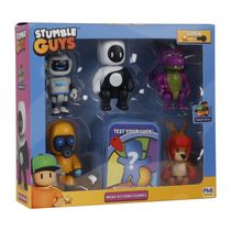 Stumble Guys Série 2 - Pack com 6 Figuras - Stumblebot Mk3, Yang, Dusk Dragon, Hazmat Nbc, Boxing Roo e Surpresa - Multikids