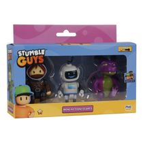 Stumble Guys Série 2 - Pack com 3 Figuras - Stabby Kate, Stamble Invaders e Super Banana - Multikids