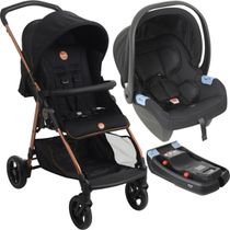 Carrinho de Bebe com Bebe Conforto e Base Burigotto Lui Cobre