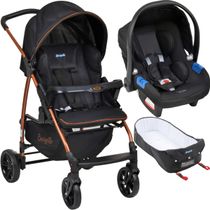 Carrinho de Bebe com Bebe Conforto Moises Burigotto Ecco Cobre