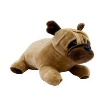Pelúcia Cachorro Pug Marrom Deitado 27cm