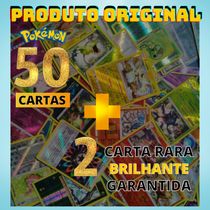 50 Cartas Pokemon Sem Repetições Com 2 Brilhantes Garantidas