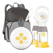 Bomba Tira Leite Elétrica e Portátil Recarregável via USB C com Bolsa de Transporte, MEDELA 101043614, Cinza