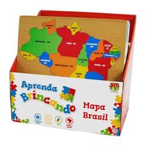 Quebra Cabeça Educativo Aprenda Brincando Mapa do Brasil DM Toys