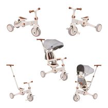 Triciclo Infantil Multifuncional E-lite Trike 5 em 1 Off White e Cinza - Premium Baby