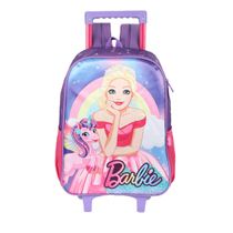 Mochila Rodinha Infantil Luxcel Barbie Roxo