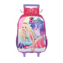 Mochila Rodinha Infantil Luxcel Barbie Rosa