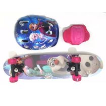 Skate Infantil Frozen + Capacete + Joalheira