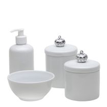 Potes, Molhadeira e Porta Álcool-Gel Coroa Prata