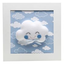 Quadro Decorativo Nuvem Com Carinha Azul