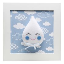 Quadro Decorativo Gota Com Carinha Azul