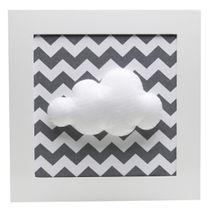 Quadro Decorativo Nuvem Chevron Cinza