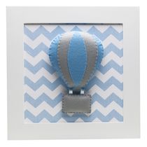 Quadro Decorativo Balão Chevron Azul