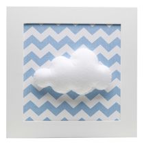 Quadro Decorativo Nuvem Chevron Azul