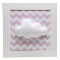 Quadro Decorativo Nuvem Chevron Rosa