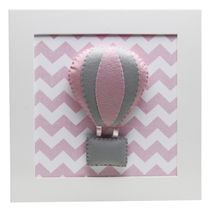 Quadro Decorativo Balão Chevron Rosa