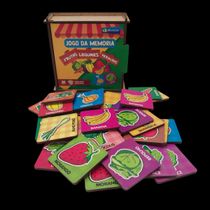 JOGO MEMÓRIA FRUTAS LEGUMES VERDURAS 30 PÇ MADEIRA CX TAMPA