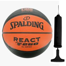 Kit Bola de Basquete Spalding React TF-250 Fiba + Bomba de Ar