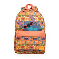 Mochila Escolar Feminina Juvenil Stitch Tropical Rosa