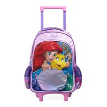Mochila de Rodinha Infantil Feminina Ariel  e Linguado