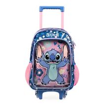 Mochila de Rodinha Infantil Feminina Stitch Azul