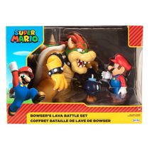 Conjunto Com 3 Bonecos Mario Vs Bowser - Super Mario