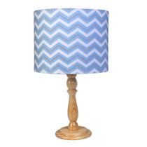 Abajur Madeira Moderno Chevron Azul