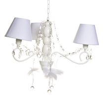 Lustre 3L Haste Madeira E Bailarinas Brancas