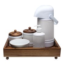 Kit Higiene Madeira Clássico Bege